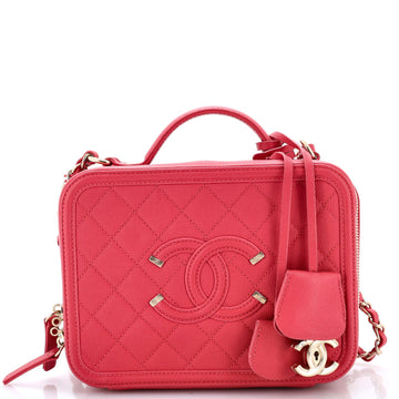Chanel Filigree Vanity Case Quilted