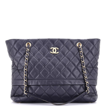 Chanel Rolled Up Tote Quilted Caviar