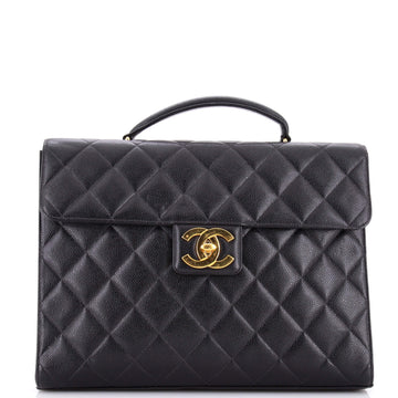 Chanel Vintage Cc Briefcase Quilted