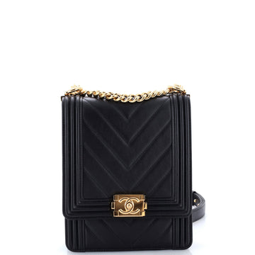 Chanel North South Boy Flap Bag Chevron