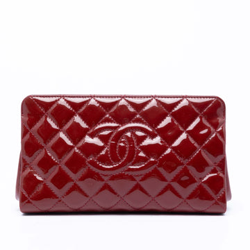 Chanel Cc Quilted Patent Timeless Clutch