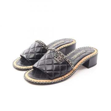 Chanel Matelasse Mule Chain Sandals #37