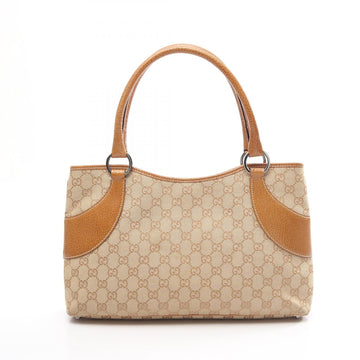 Gucci Gg Canvas Hand Tote Bag Leather