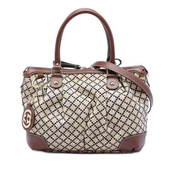 Gucci Diamante Canvas Sukey Satchel Pre-
