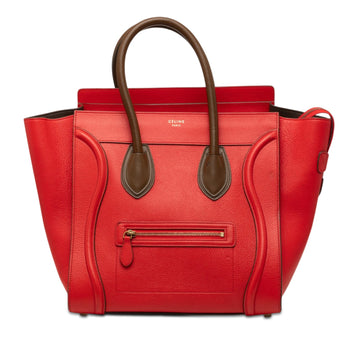 Celine Mini Bicolor Leather Luggage Tote