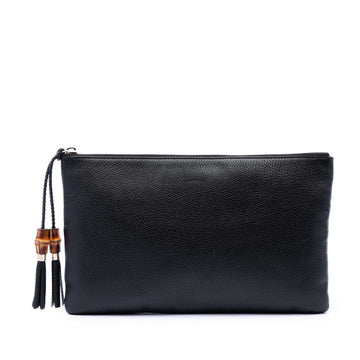 Gucci Calfskin Bamboo Tassel Clutch Pre-