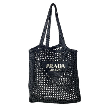Prada Crochet Tote Bag Black White