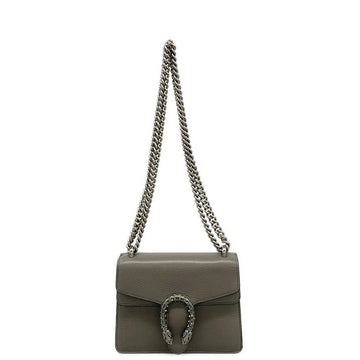 Gucci Dionysus Gray Leather Shoulder Bag