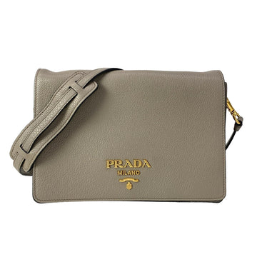 Prada Gray Vitello Daino Leather