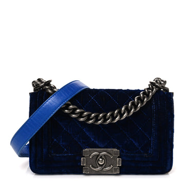 Chanel Velvet Quilted Small Boy Flap