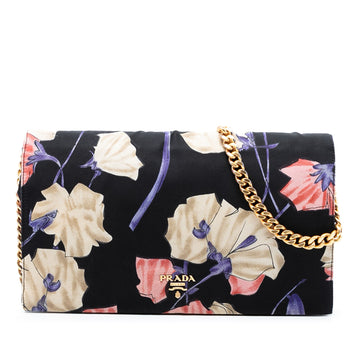 Prada Tessuto Floral Print Chain