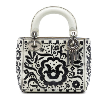Dior Mini Calfskin Flower Embroidered