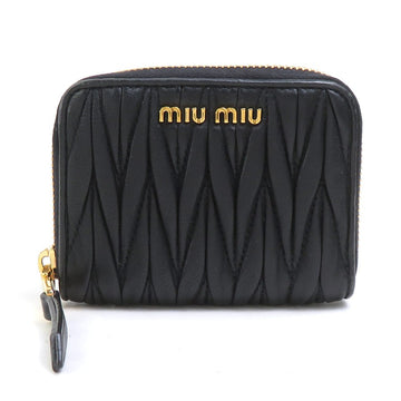 Miumiu Coin Case Black Leather