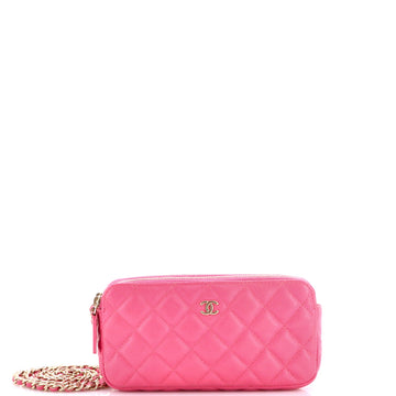 Chanel Double Zip Clutch With Chain