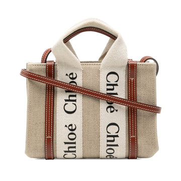 Chloe Woody Convertible Tote Canvas With