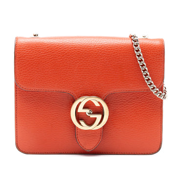 Gucci Interlocking Shoulder Bag Leather