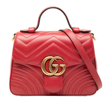 Gucci Gg Marmont Top Handle Flap Bag