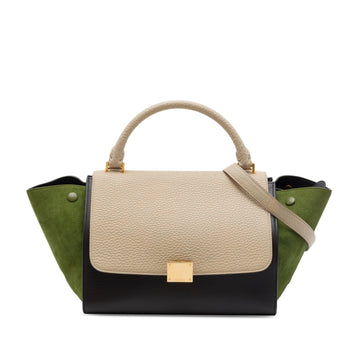 Celine Small Tricolor Calfskin And Suede