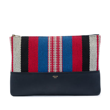 Celine Canvas Striped Solo Pouch Pre-