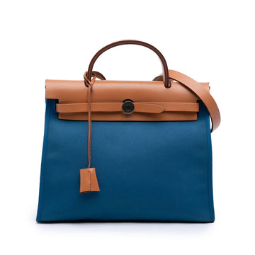 Hermes Herbag Zip Leather And Toile 31