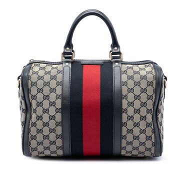 Gucci Vintage Web Boston Bag Gg Canvas