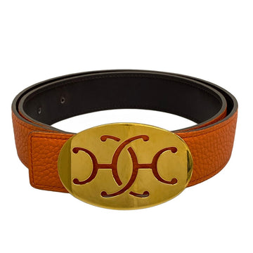 Hermes Orange Dark Brown Gold Taurillon