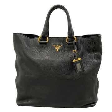 Prada Black Leather Tote Bag