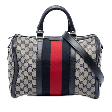 Gucci Vintage Web Boston Bag Gg Canvas