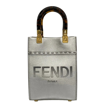 Fendi Sunshine Shopper Silver Leather
