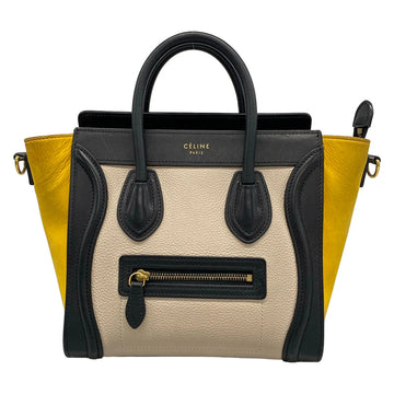 Celine Luggage Nano Shopper Beige Black