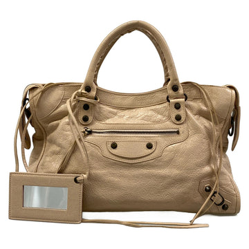 Balenciaga The City Pink Beige Leather
