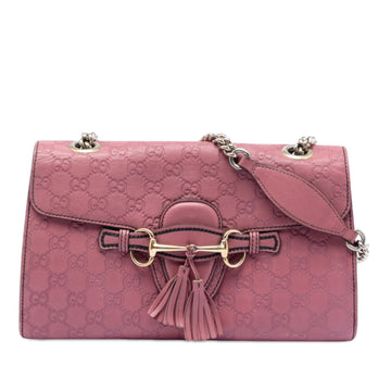 Emily Chain Flap Bag Guccissima Leather