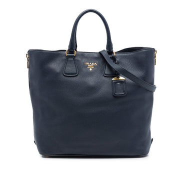 Prada Side Zip Convertible Tote Vitello