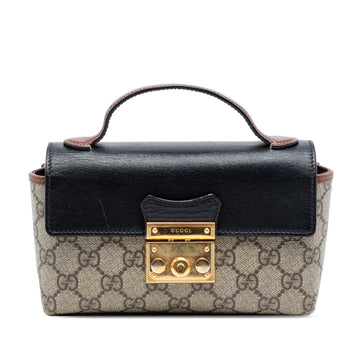 Gucci Padlock Top Handle Bag Gg Coated