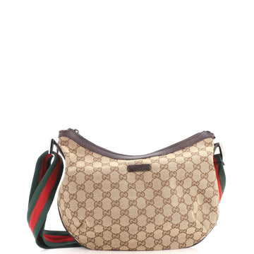 Gucci Saddle Zip Messenger Bag Gg Canvas