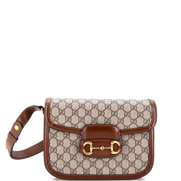 Gucci Horsebit Shoulder Bag Gg Coated