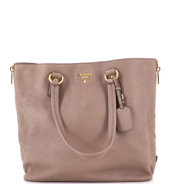 Prada Side Zip Shopper Tote Vitello