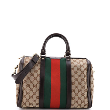 Gucci Vintage Web Boston Bag Gg Canvas