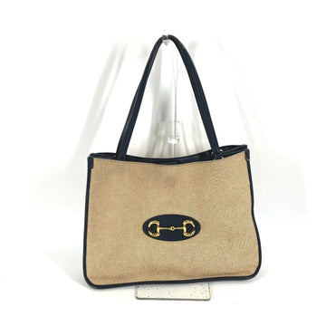 Gucci Horsebit Tote Canvas And Leather