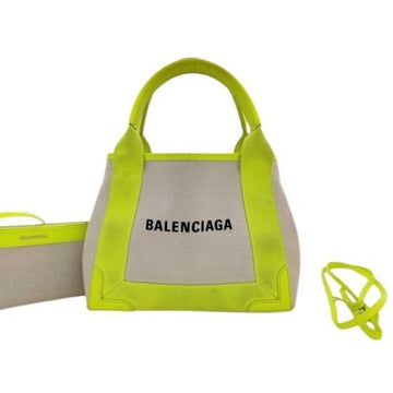 Balenciaga Navy Cabas Canvas And Leather