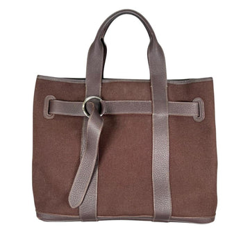 Hermes Petit Ceinture Tote Toile With