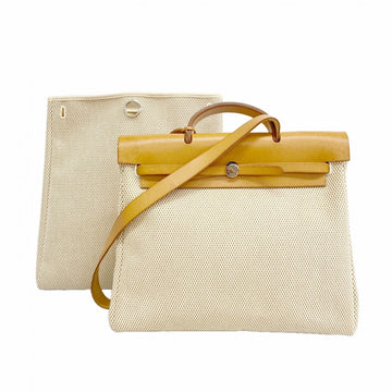 Hermes Herbag Toile And Leather Mm