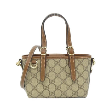Gucci Emblem Tote Gg Coated Canvas Small