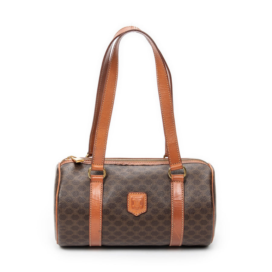 Celine Boston Bag Triomphe Coated Canvas