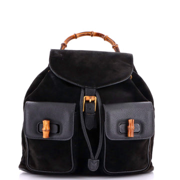 Gucci Vintage Bamboo Backpack Suede