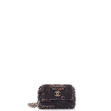 Chanel Denim Mood Flap Clutch With Chain