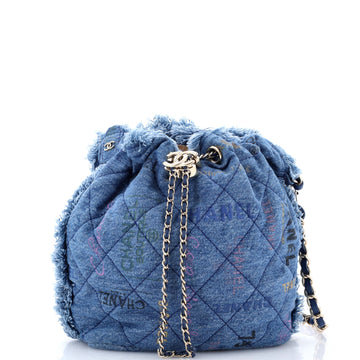 Chanel Denim Mood Chain Bucket Bag Logo
