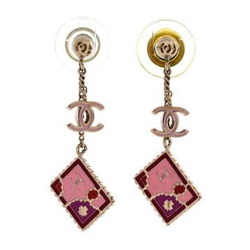 Chanel Valentine Cc Square Drop Earrings