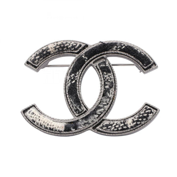 Chanel Cc Logo Brooch Sterling Silver