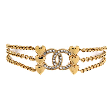 Chanel Cc Heart Triple Chain Bracelet